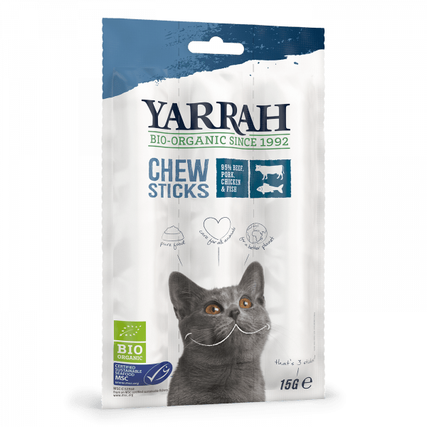 Yarrah biologische kauwstaafjes voor katten